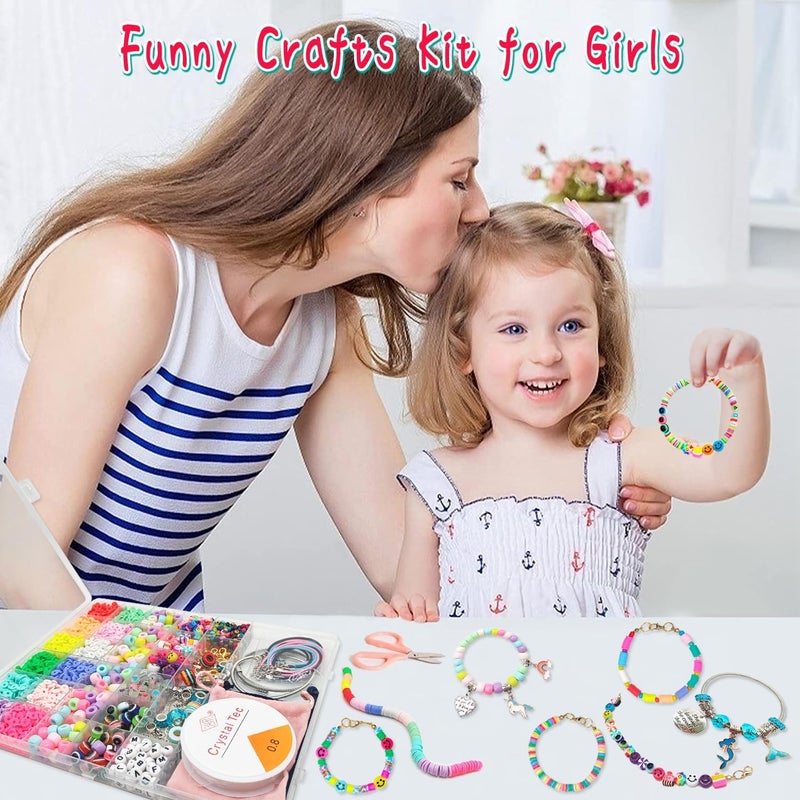 leitait Girls Toys Bracelet Making Kit -3400pcs Charm Jewelry Making Kit Supplies,Unicorn/Mermaid Crafts Birthday Christmas Gifts for Girls Ages 5 6 7 8 9 10 11 12 Years Old - Image 3